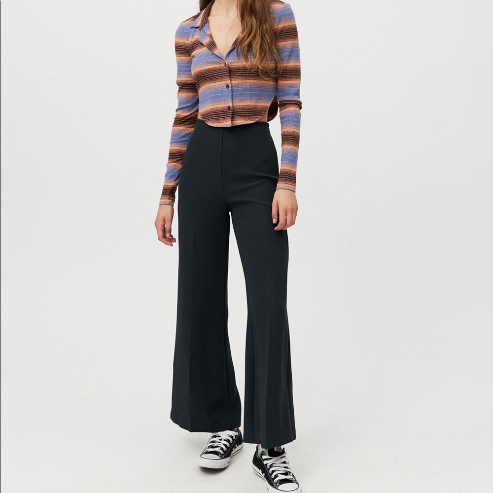 Black High-Waisted Flare Pants